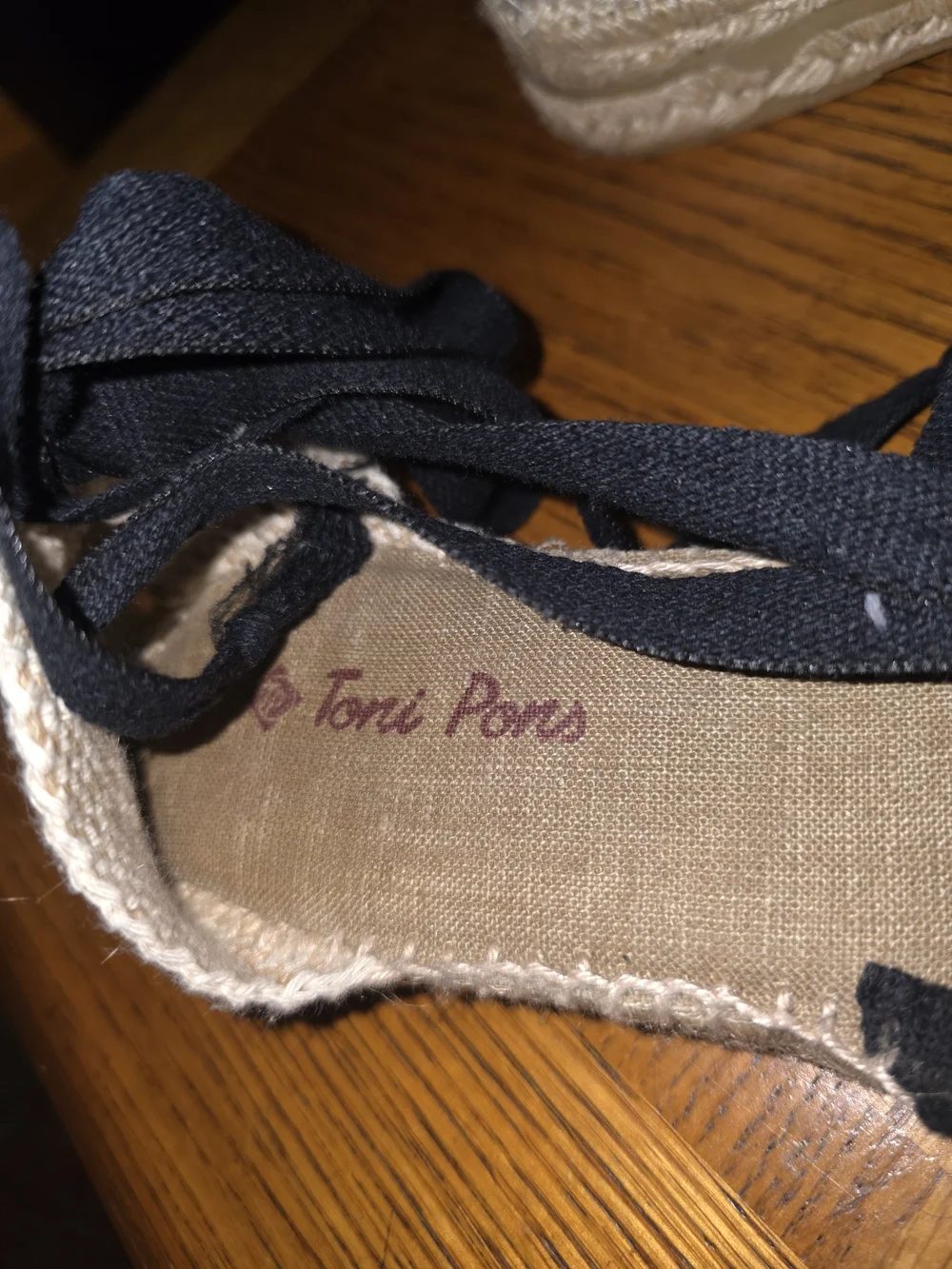 Toni Pons Oliueta Espadrille Flat with Black Ankle Tie In Black